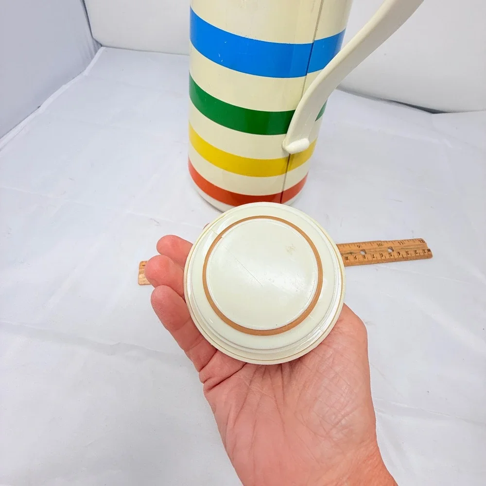 VTG Phoenix Rainbow Stripe Thermal Pitcher Coffee Beverage Carafe Thermos Lid